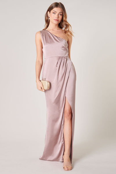 asymmetric multi strap ruffle detail maxi dress in dark mauve One Shoulder Asymmetrical – IZEL BOUTIQUE Gigi Hadid's White Guilt Size:9 month or whenever you want BS-1-10-7D-SG