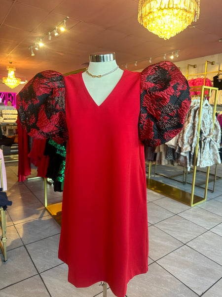 Arianne Jacquard Balloon Sleeve Dress – IZEL BOUTIQUE