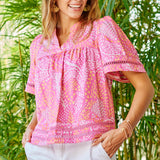 Jasmine Mango Mosaic Pink Blouse (Mary Square)