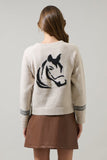 Camelot Horse Raglan Sleeve Sweater