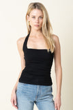 Camila Strapless Ruched Halter Top