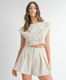 Luna Embroidered Scalloped Set