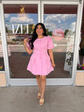 Voluminous Puff Sleeves Covered Button Down Dress