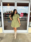 Palm Olive Mini Dress