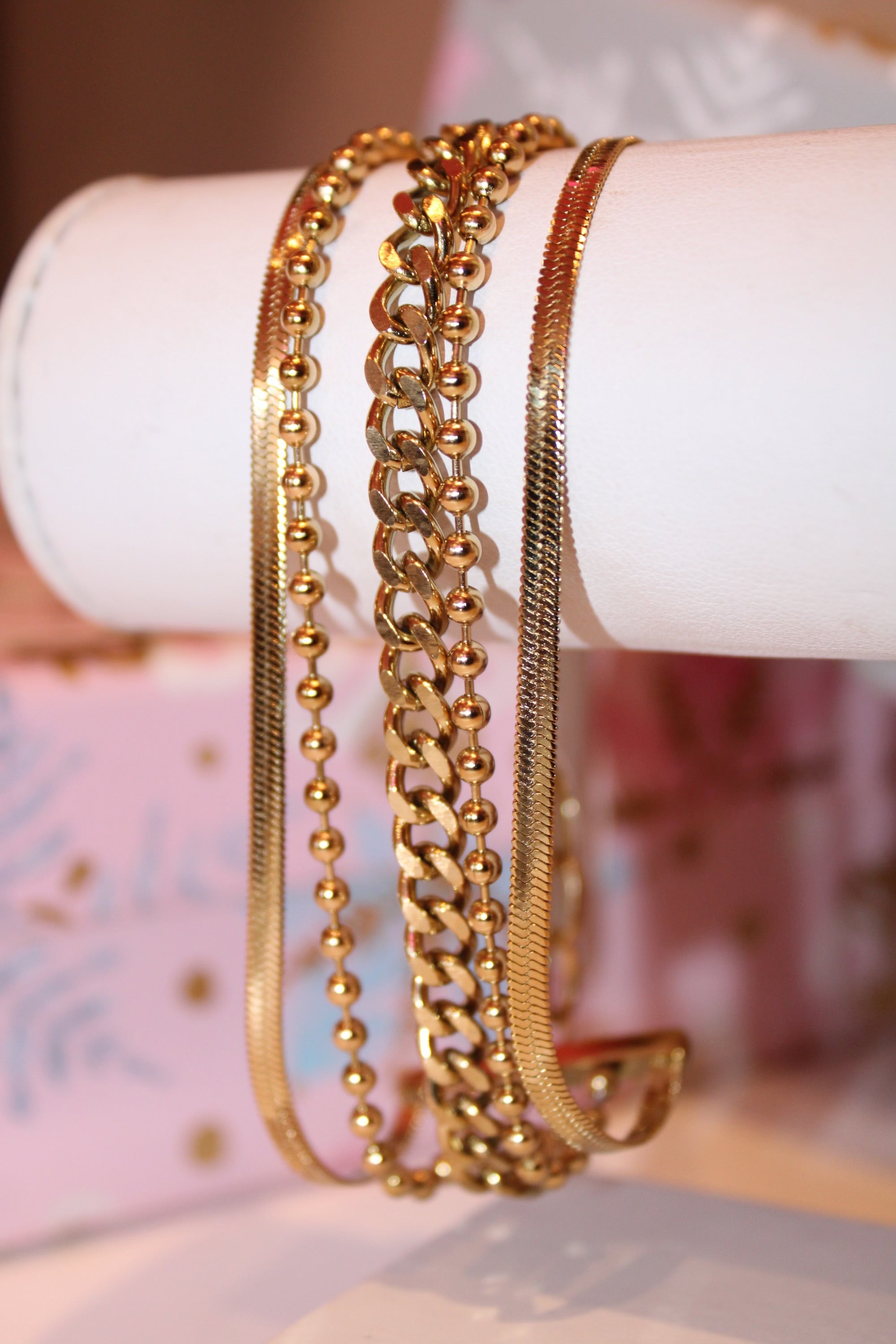 Gold Beaded Bracelet - Water Resistant