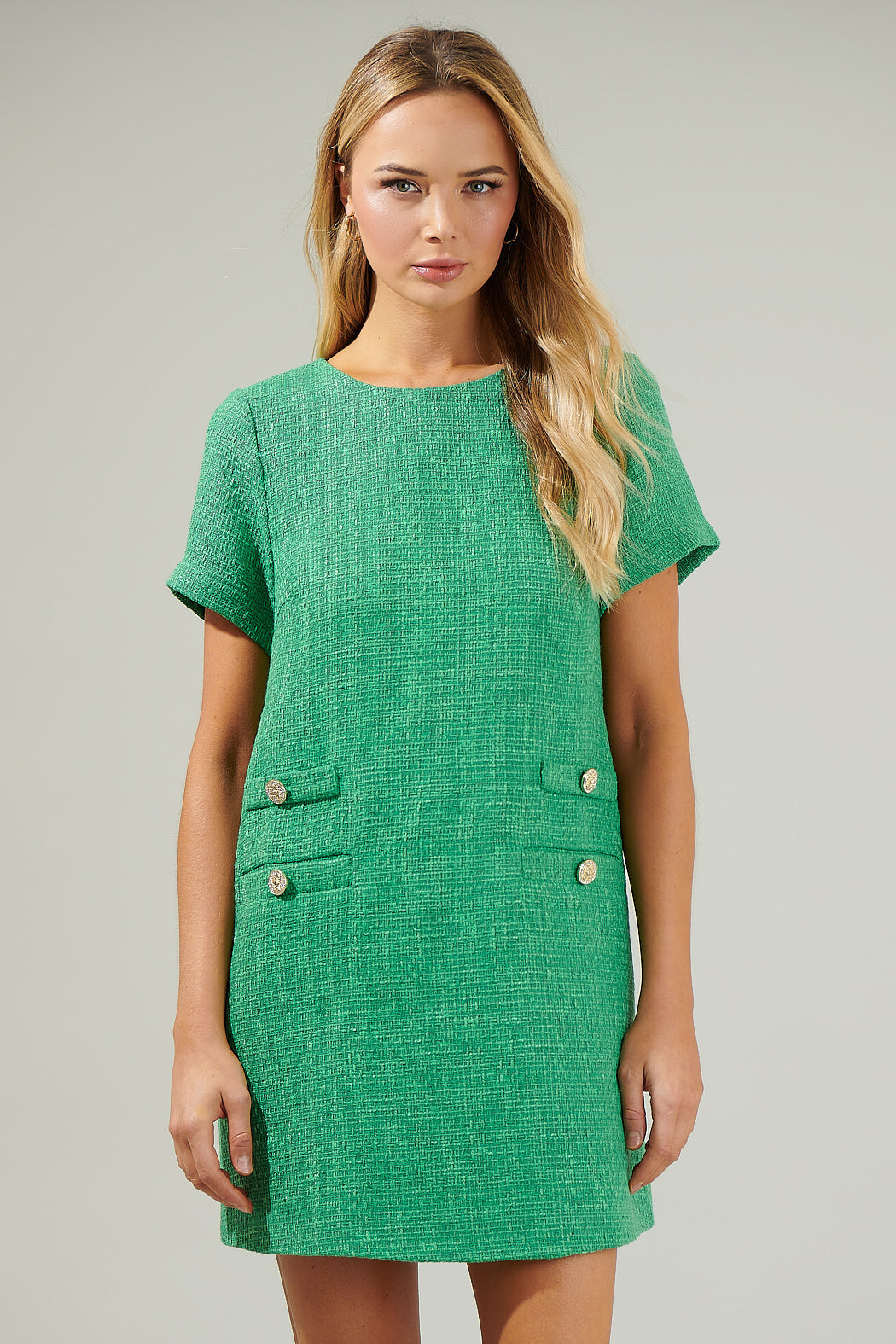 MIDSUMMER NIGHTS GREEN TWEED MINI DRESS IZEL BOUTIQUE MIDSUMMER NIGHTS GREEN TWEED MINI DRESS IZEL BOUTIQUE