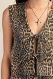 Ash Leopard Print Tie Front Vest