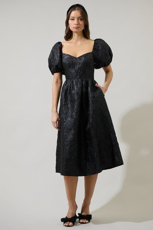 Daria Jacquard Midi Dress IZEL BOUTIQUE Daria Jacquard Midi Dress IZEL BOUTIQUE