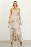 For Keeps Gold Lurex Maxi Dress