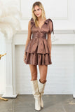 Go With Me Brown Mini Dress