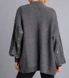 Slipping Into Your Thought Pearl Detail Cardigan