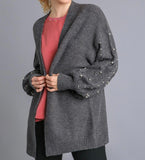 Slipping Into Your Thought Pearl Detail Cardigan