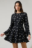 Kaline Polka Dot Flare Mini Dress