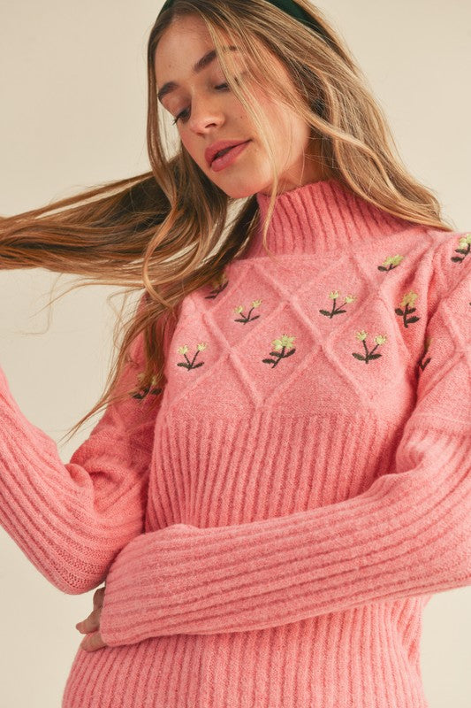 Flower Girl Pink Sweater