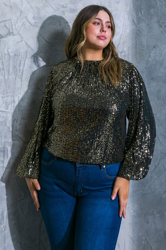 Time to Charm Sequin Plus Size Top