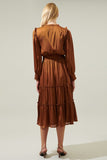 Fine Example Satin Split Midi Dress