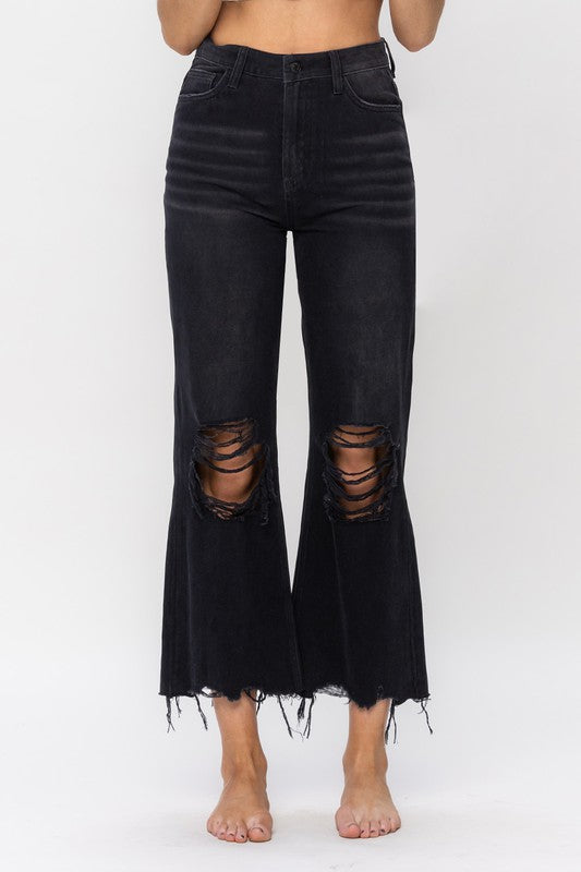 Let’s Pause Time 90s Vintage Cropped Flare Jean