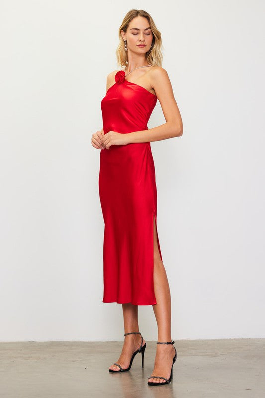 Get To The Point Red Midi Dress