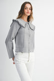 On the Mark Ruffle Knit Sweater Jacket