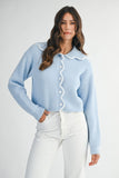 Snow Blue Scallop Edge Cardigan