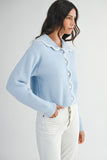 Snow Blue Scallop Edge Cardigan