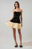 Fenrin Velvet Floral Raine Strapless Mini Dress