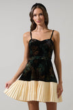 Fenrin Velvet Floral Raine Strapless Mini Dress