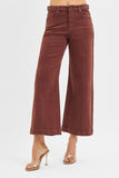 Brown High Rise Crop Jeans