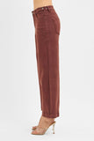 Brown High Rise Crop Jeans
