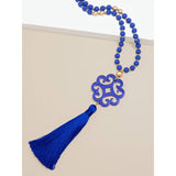 Zenzii Circular Wave Resin Pendant Necklace with Tassel