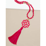 Zenzii Circular Wave Resin Pendant Necklace with Tassel