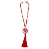 Zenzii Circular Wave Resin Pendant Necklace with Tassel