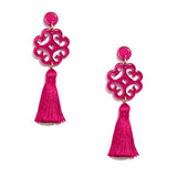 Zenzii Circular Wave Tassel Drop Earring