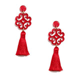 Zenzii Circular Wave Tassel Drop Earring