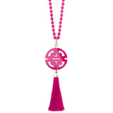 Zenzii Traveling Resin Pendant Necklace with Tassel
