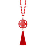 Zenzii Traveling Resin Pendant Necklace with Tassel