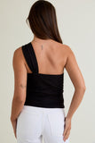 Black Asymmetric One Shoulder Top