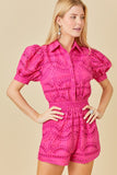 Sabrina Pink Eyelet Romper