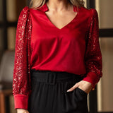 Holly Sequin Red Blouse (Michelle Mcdowell)