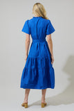 Britt Poplin Tiered Midi Dress