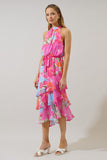 Cali Ruffle Midi Dress