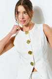 Luxe Gold Button Peplum Vest