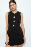 Luxe Gold Button Peplum Vest