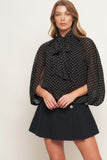 Polka Dot Cape Blouse