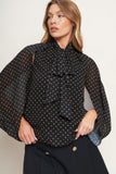 Polka Dot Cape Blouse