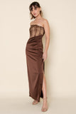 Noah Lace Bodce Strapless Maxi Dress