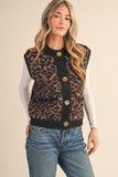 Leopard Knit Sweater Vest