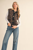 Leopard Knit Sweater Vest
