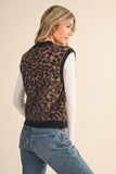 Leopard Knit Sweater Vest