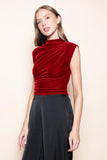 Velvet Mock Neck Top